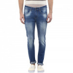 AMERICAN CREW Men's Medium Blue Slim Fit Jeans - 38 (ACJN127-38)