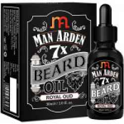 Man Arden 7X Beard Oil (Royal Oud), 7 Premium Oils For Beard Growth & Nourishment - 30ml