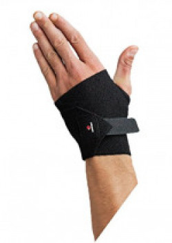 Omtex Elasticized-Fabric Hand Or Thumb Support, Men's Free Size (Black)