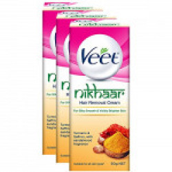 Veet Nikhaar Hair Removal Cream for All Skin Types - 50 g (Pack of 3)