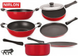 Nirlon Non-Stick Aluminium Cookware Set, 6-Pieces, Red/Black (FT12CTFP12KD12-14SPB_28_3)