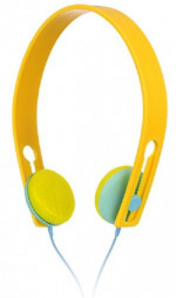 Hangout Bass driven Stereo-Sound Loud and Crystal Clear Sound On-Ear Headphone compatible to LTE/4G - HS-006(Yellow)
