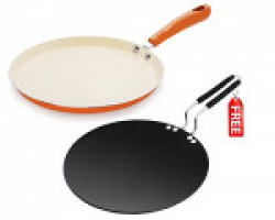 Nirlon Non-Stick Ceramic Cookware Set, 2-Pieces, Orange (CC_FT28_HA_CT25_Free)