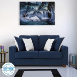 Perfect Homes by Flipkart Meteora Fabric 2 Seater  Sofa(Finish Color - Dark Blue)