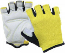 Nivia Cromo Gym & Fitness Gloves (L, White, Yellow)