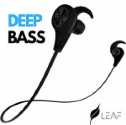 Leaf Ear Wireless Bluetooth Earphones with Mic and Deep Bass (Carbon Black)