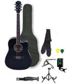 Kadence Frontier Series Acoustic Guitar (With Equalizer Jumbo 41 inch), Black Combo