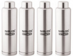 Nirlon Stainless Steel Water Bottle Set, 4-Pieces, Silver (F_Bottle 4PC 1000ML)