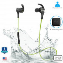ZAAP Aqua Magneto Bluetooth Waterproof Headphone + Free Carry Case, Ip-X5 Wireless 4.1 Bluetooth Technology, Magnetic Earbuds, Universal Compatibility Secure Fit for Sports (Green)