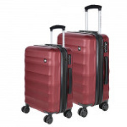 Nasher Miles Rome Polycarbonate 55cm and 65cm Maroon Hard-Side Trolley Bag - Set of 2