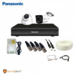 Panasonic 2 Megapixel CCTV Camera kit 1 Dome Camera + 1 Bullet Camera + Power Supply + 4 CH DVR + 90 Meter Cable with connectors