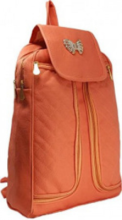 Typify Butterfly Style Casual Purse Fashion School Leather Backpack Shoulder Bag Mini Backpack for Women & Girls (Peach)