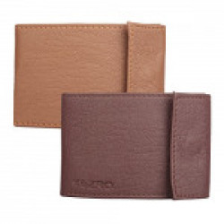 KEZRO Pocket Sized Stitched Case Card Holder - Combo Brown&Tan