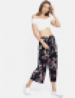 Vero Moda Women Navy Blue Relaxed Flared Printed Culottes