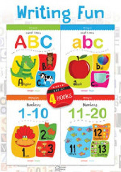 Writing Fun a Set Of 4 Books: Write And Practice Capital Letters, Small Letters and Numbers 1 to 20
