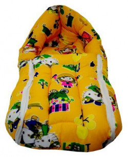 First Smile Baby Sleeping Cum Carry Bag for Newborn | Quick Dry | Comfortable (Yellow) 