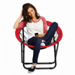 Story@Home Folding Round Bungee Dish Chair, Red