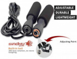 SINDHU SPORTS Unisex Sindhu Fitness Jumping Adjustable Plastic Skipping Rope for Gym Training,Exercise,Workout (TPT_SINDHU_FOAM_ ADJUSTABLE_BLACK)