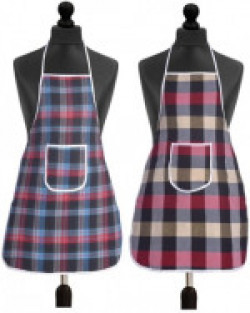 Yellow Weaves Cotton Home Use Apron - Free Size(Multicolor, Pack of 2)