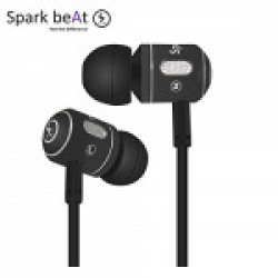 Spark beAt SHB10 Heavy BassHead Bass Headphones with Mic (Bold Black, Metal, In the Ear)