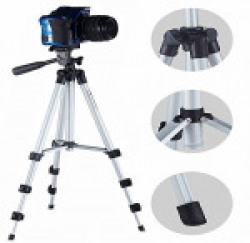 Teconica 3110 Foldable Camera Tripod With Mobile Clip Holder Bracket, Fully Flexible Mount Cum Tripod, Stand With 3D Head & Quick Release Plate Compatible With All DSLR Cameras And Smartphones - Assorted Colour