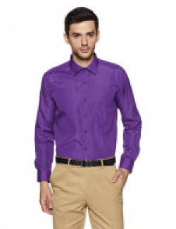 Dennison Men's Plain Regular Fit Formal Shirt (SS-18-117-Purple-42)