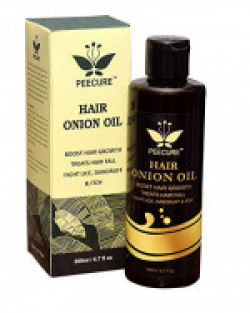 peecure Onion Oil for hair Treatment with Argan and Jojoba Oil, Bhringraj, Shea Butter, 200ml