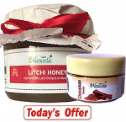 Farm Naturelle Pure Raw Natural Unprocessed Litchi Flowers Honey, 400 gms + Cinnamon powder worth Rs.69/-