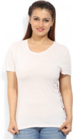 Pepe Jeans Printed Women's Round Neck Pink T-Shirt