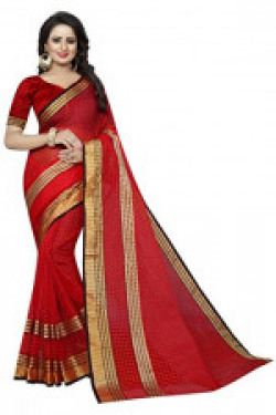 Georgette Saree With Blouse Piece (1708-Pink)