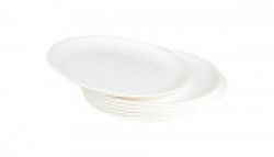 Signoware Plastic Dinner Plate Set, 33cm, Set of 6, White