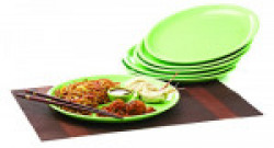 Signoware Plastic Dinner Plate Set, 33cm, Set of 6, Green