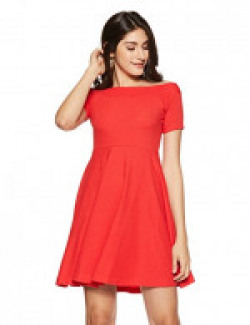 AND Women's A-Line Knee-Long Dress(EC18A028DRSM2RED_Large)