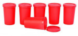 Signoraware Nano Round Big Container Set, 140ml, Set of 6, Water Melon Red