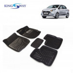 Kingsway kkm3dmbk00087 3D/4D Car Floor Mats for Hyundai Xcent 2017 Model (Black, Pack of 5)