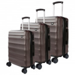 Nasher Miles Rome Expander| Hard-Side| Luggage Set of 3 Bronze Trolley|Travel|Tourist Bags (55, 65 & 75 cm)