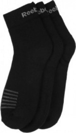 REEBOK Men's Solid Quarter Length Socks(Pack of 3)