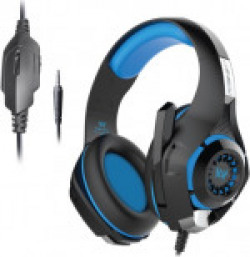 Kotion Each GS410 Wired Headset with Mic(Blue, Over the Ear)