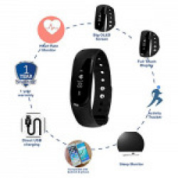 Cardio Max Fitness Band Watch with Heart Rate Monitor (Black, HF100)