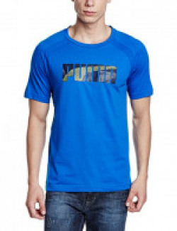 Puma Men's Round Neck Cotton T-Shirt (4056207587383_59174313-692_Small_Blue)
