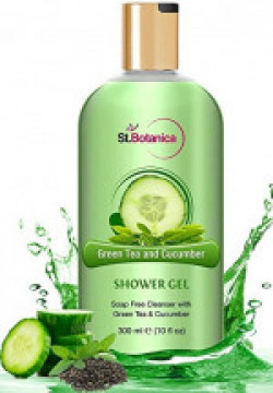 StBotanica Refreshing Green Tea and Cucumber Shower Gel (Luxury Body Wash With Pure Extracts & Oils), 300ml