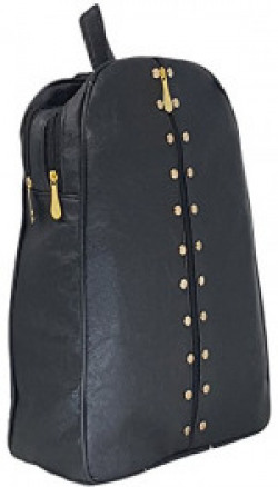 Typify Studded Casual Purse Fashion School Leather Backpack Shoulder Bag Mini Backpack for Women & Girls (Black)