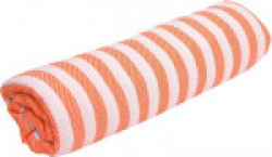 Nostaljia Cotton 500 GSM Bath Towel(White, Orange)