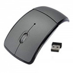 TecMac New Folding Mini Wireless Mouse 2.4GHz Arc Optical with USB Receiver Suitable for Laptop, PC Computer, Desktop, Notebook (Grey)