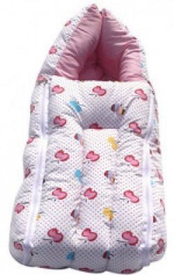 Baybee Baby Sleeping Bag Cum Baby Carry Bag Apple Print - Pink