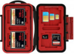 ECOM 1XQD/3CF/8SD/8TF/2 Sim Card/2 Micro Sim/2 Nano Sim 4.5 One Memory Card Case(For Chaina, Red)