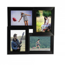 WENS 4-Picture MDF Photo Frame (16 inch x 16 inch, Black, WSF-4059)