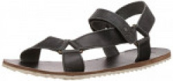 United Colors of Benetton Men's Black902 Leather Sandals and Floaters - 8 UK/India (42 EU)