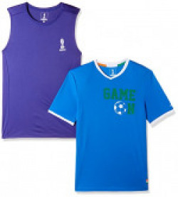 FIFA Men's Printed Slim Fit T-Shirt (Pack of 2)(AWFFMT02601-L-ROYAL Blue)