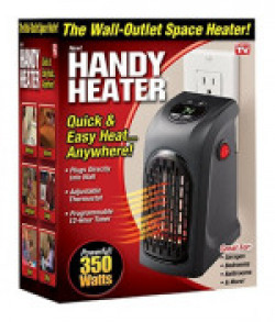 Flipco ® 350W Wall-Outlet Electric Heater Handy Heater for Dens, reading nooks, work, bathrooms, dorm rooms, offices, home offices, campers, work spaces, benches, basements, garages and more.